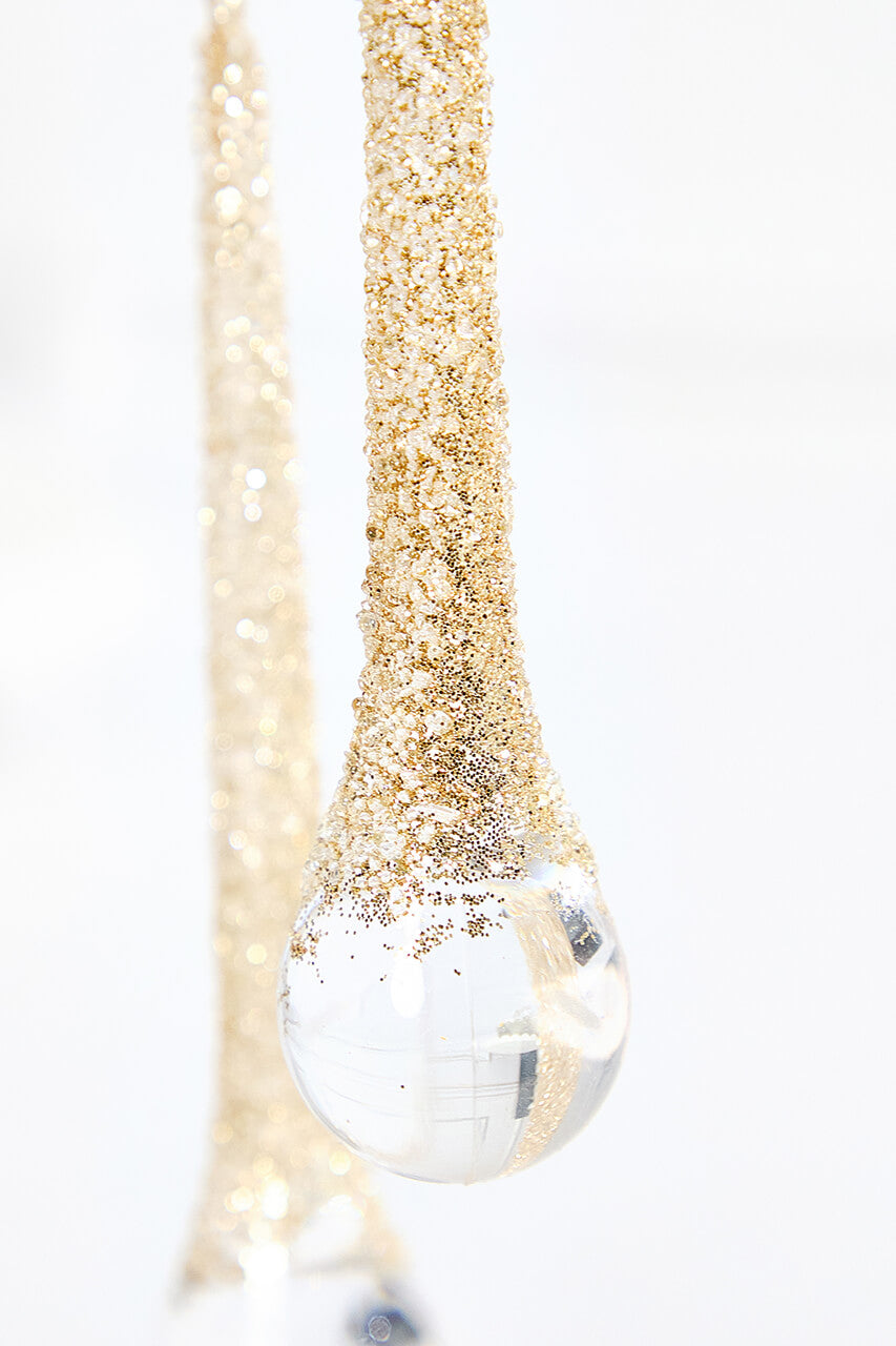 26" Gold Glass Drop Ornament Spray