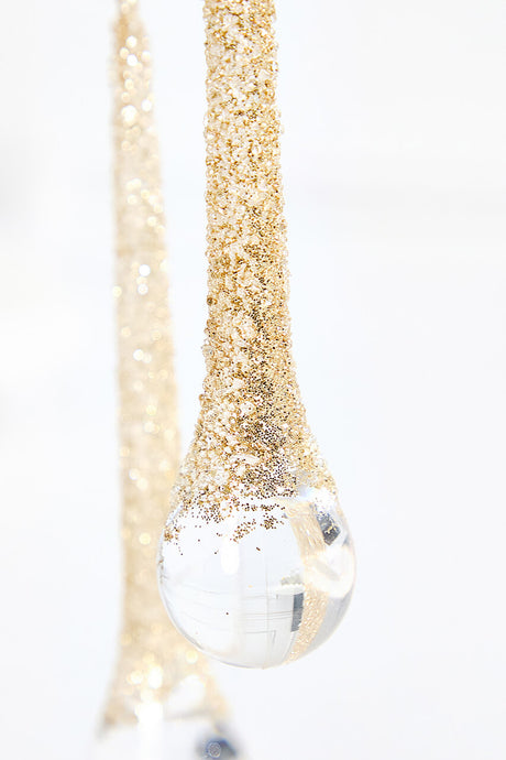 26" Gold Glass Drop Ornament Spray