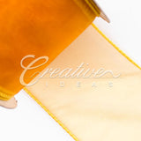 2 1/2" Wired Organza Ribbon - 10 Yards (Light Gold)