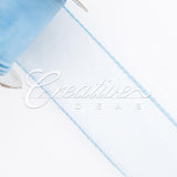 1 1/2" Wired Organza Ribbon - 10 Yards (Light Blue)