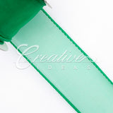 1 1/2" Wired Organza Ribbon - 10 Yards (Emerald Green)