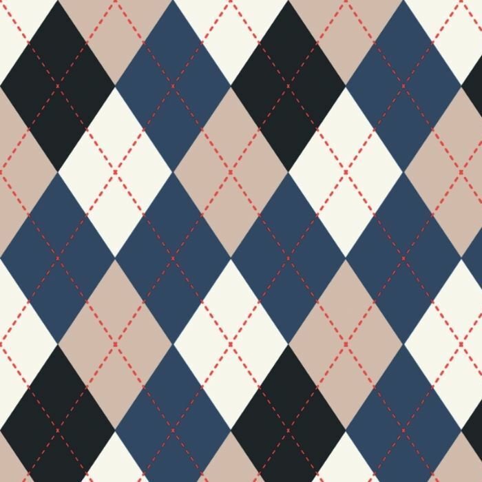 Printed Spandex Argyle Stitching Fabric