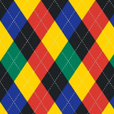 Printed Spandex Argyle Stitching Fabric