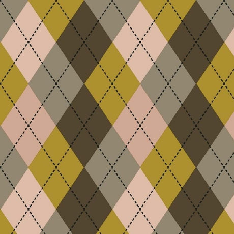 Printed Spandex Argyle Stitching Fabric
