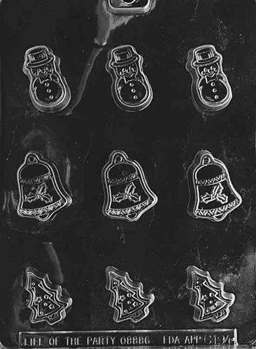 Bite Size Bell Snowman Tree Chocolate Mold - LPC194