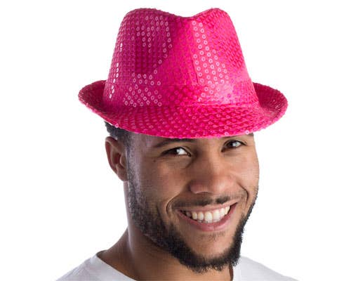 Pink Sequined Fedora