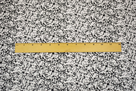 1 Yard Black White Semi Sheer Abstract Printed Jersey Knit Fabric Horizontal Bias Stretch 58 Inches Wide