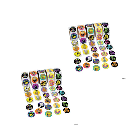1 1/2" Bulk 500 Pc. Halloween Creatures Roll Sticker Assortment