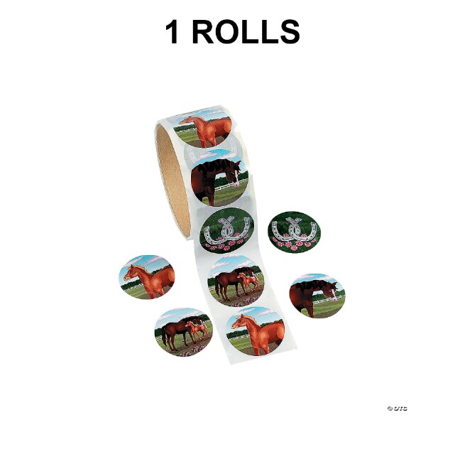 Horse Party Sticker Roll 100 Pieces