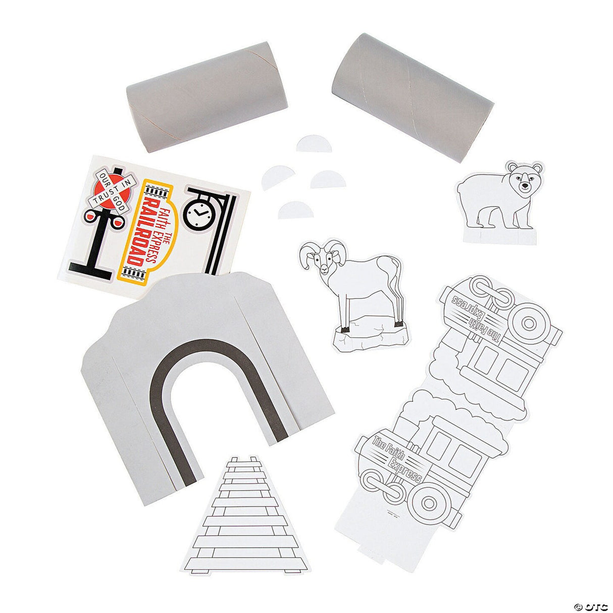 Color Your Own Railroad VBS Craft Roll Tunnel Kits - Makes 12