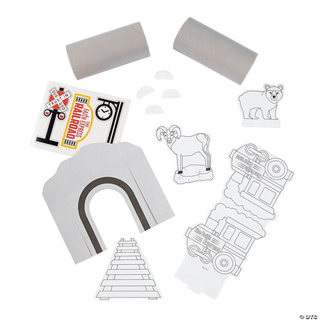 Color Your Own Railroad VBS Craft Roll Tunnel Kits - Makes 12