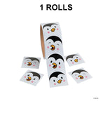 1 1/2" Penguin Face Sticker Roll 100 Pc.