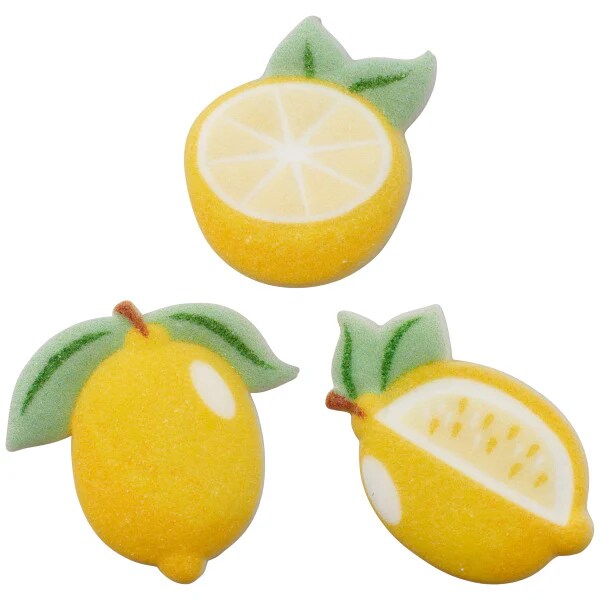 Lemons Dec-Ons Sugar Edible Decorations Cupcake toppers 12ct