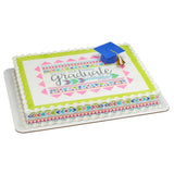 Graduation Blue Grad Cap with Tassels Layon Cake