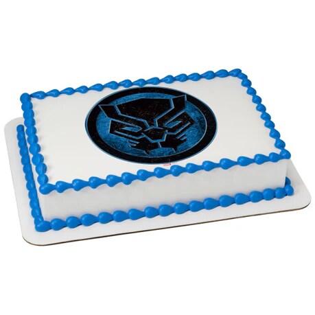 Marvel Avengers Black Panther Icon Edible Cake Image PhotoCake