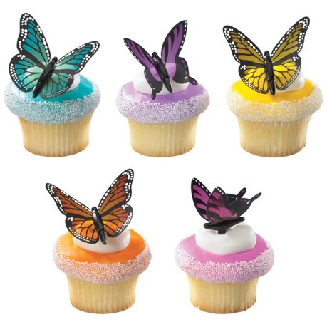 Butterfly Beauty Cake and Cupcake toppers - 6 Pics Per Order sabuj