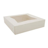 9 x 9 x 2.5" White Bakery Boxes with Window Pastry Boxes for Cakes, Cookies and Desserts