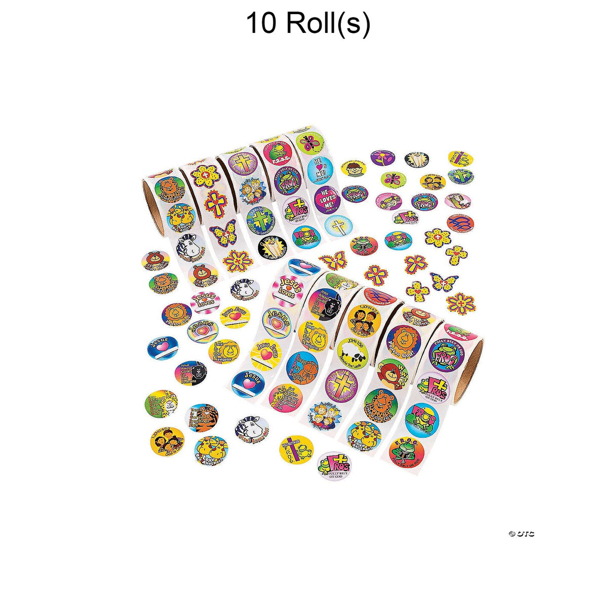 Bulk Religious Rolls of Stickers Assortment 1000 Pc.