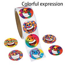 Smile Jesus Loves You Sticker Roll 100 Pieces