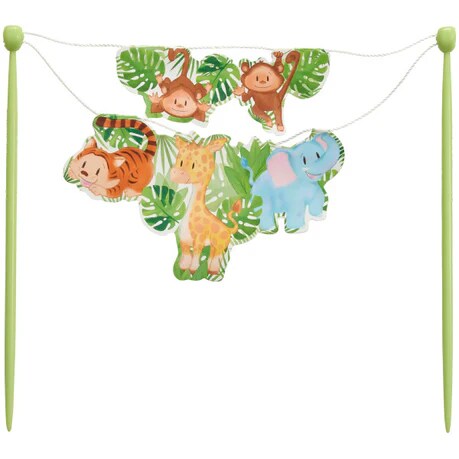 Baby Animals Jungle Banner Cake or Cupcake Layon Topper