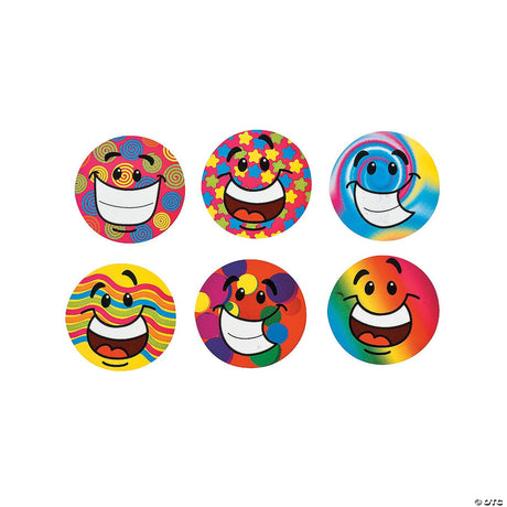 Funky Smile Face Sticker Roll 100 Pc.