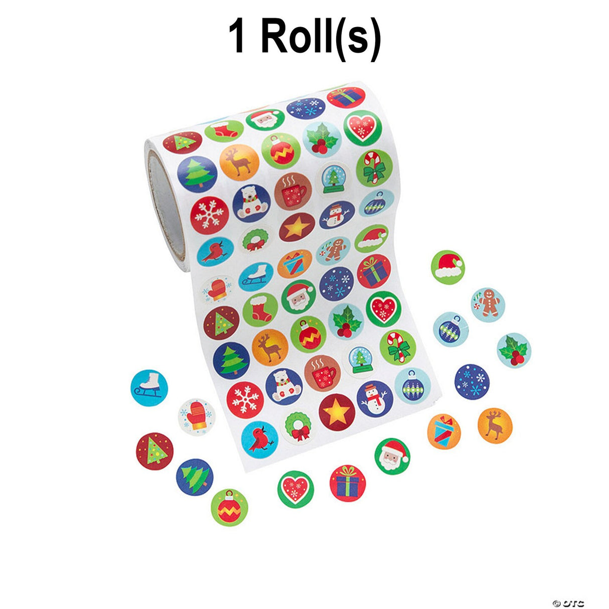 Mini Christmas Sticker Roll Bulk 1000 Pc