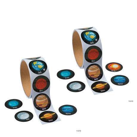 1 1/2" Solar System Sticker Roll - 100 Pc.