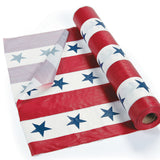 Patriotic Red, White & Blue Disposable Plastic Tablecloth Roll 40" x 100 ft.