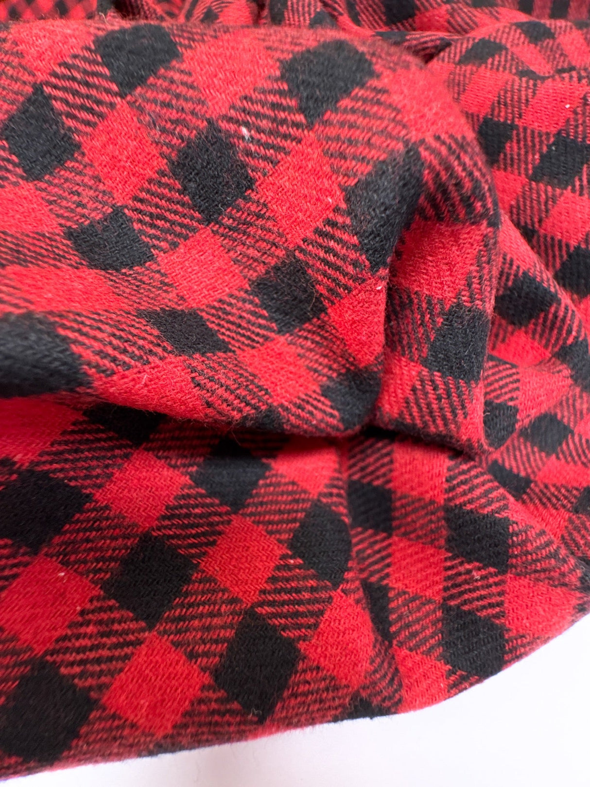 Cotton Flannel Checked Red Black