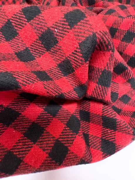 Cotton Flannel Checked Red Black