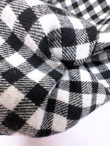 Cotton Flannel Checked Black White