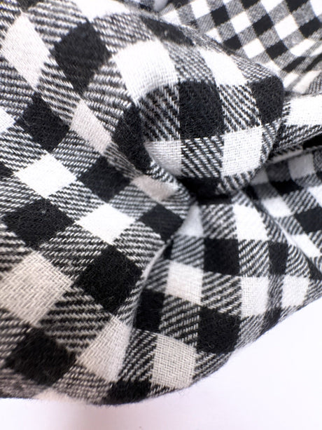 Cotton Flannel Checked Black White