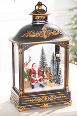 17.5 Inch LED Lantern with Santa and Animals Festive Christmas Tabletop Décor