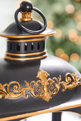 17.5 Inch LED Lantern with Santa and Animals Festive Christmas Tabletop Décor