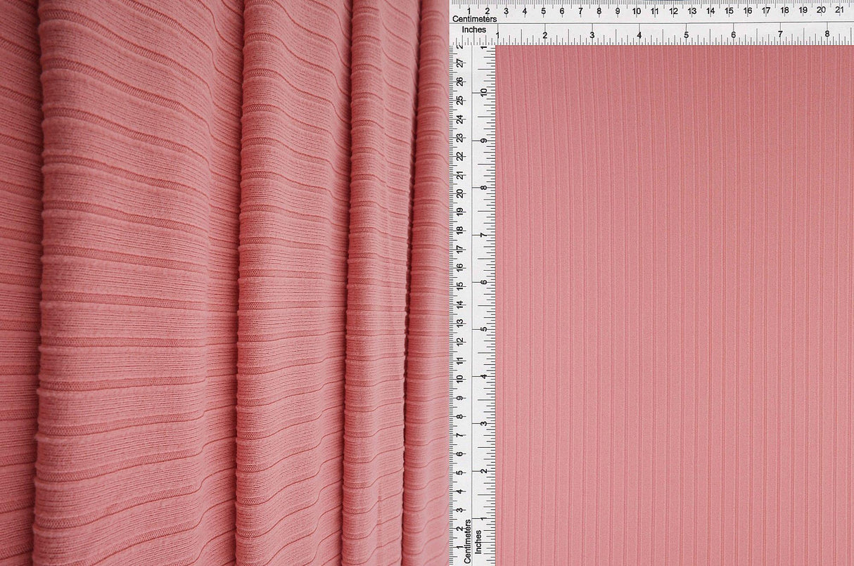 Rib Stretch Knit Fabric Solid