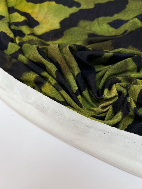 Cotton Knit Printed Green Black