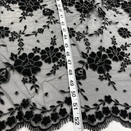 Embroidered Lace Fabric 100% Polyester Net Mesh 52"