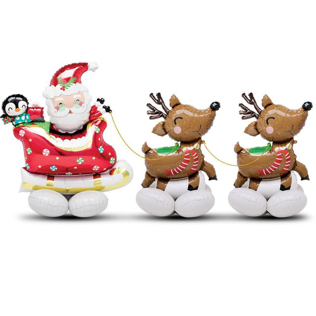 Foil Balloon Santa and Reindeer AirLoonz
