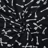 1 Yard Ultra-Soft Black and White Arrow Printed Double Brushed Jersey with a Modern Look for Cozy, Stylish Apparel, 58 Inches Wide