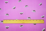 1 Yard Fun Purple & Rainbow Double Brushed Knit Extra Soft, Stretchy, and Perfect for Playful Looks, 58 Inches Wide