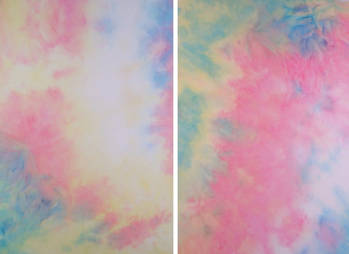 1 Yard Brushed DTY Tie Dye Knit Fabric 170 GSM, 58/60? Wide Polyester Spandex Blend