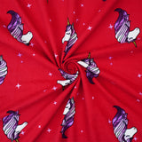1 Yard Red Multi Unicorn Star Print Double Brushed Jersey Knit Fabric Soft Stretch 58 Inches Wide
