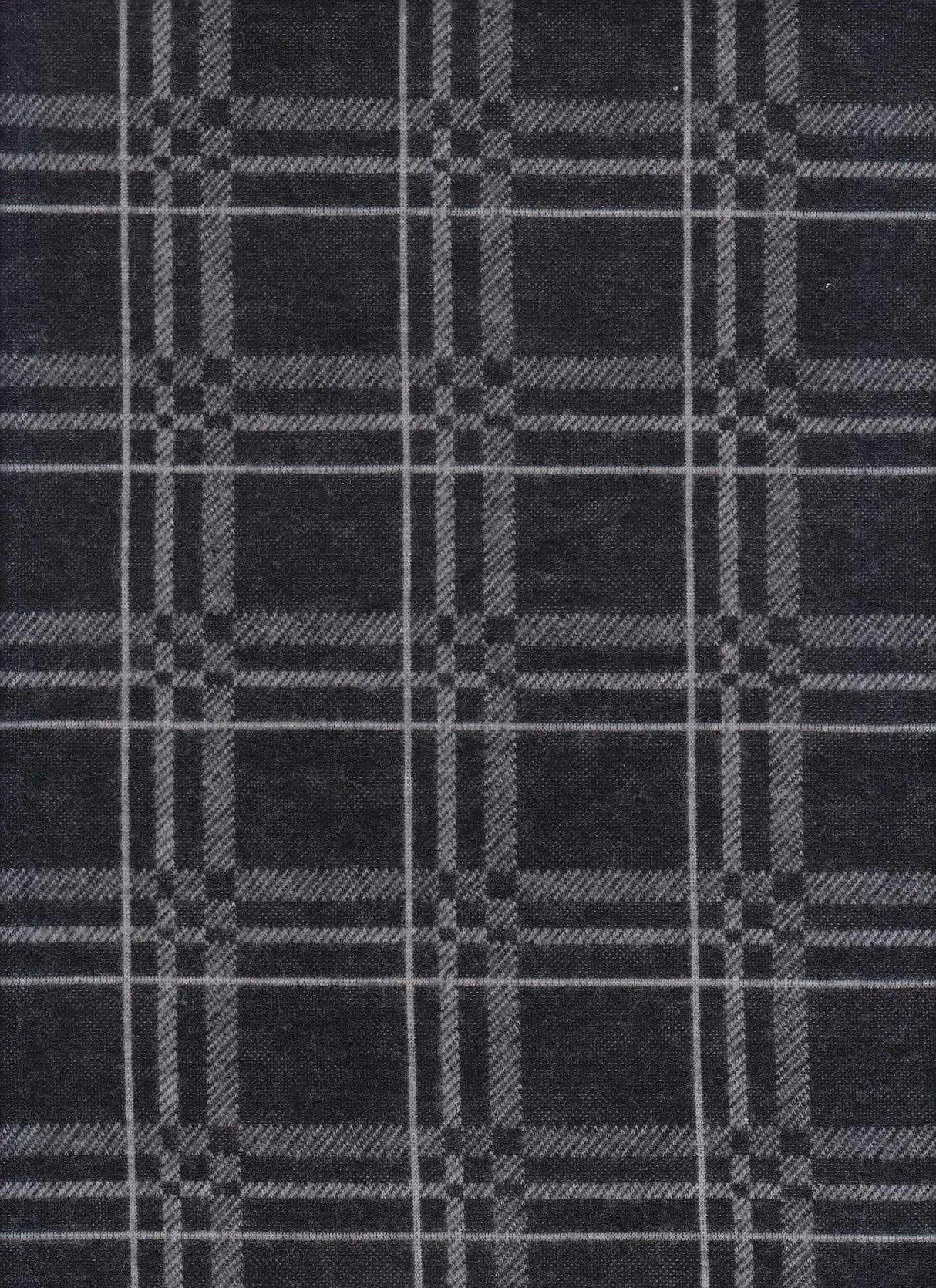 1 Yard Knit Jacquard Plaid Brushed Fabric 250 GSM, 58/60? Wide Polyester Spandex Blend Black/White