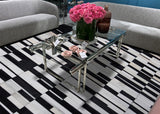 Patchwork Cowhide Area Rug - Black White Patchwork, 9' X 12" (1 Rug)