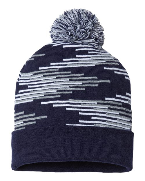 USA-Made Bar Beanie with Pom-Pom