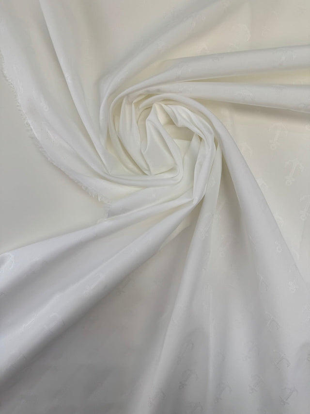 Cotton Fil Coupé Jacquard White