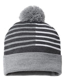 USA-Made Half Color Pom-Pom Beanie