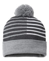 USA-Made Half Color Pom-Pom Beanie