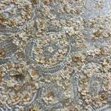1 Yard Beaded 3D Floral Lace Fabric Embroidered on 100% Polyester Net Mesh | Lace USA - GD-363 - Ivory - 48" Width