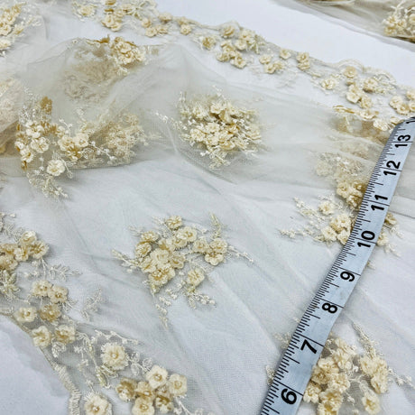 Beaded 3D Floral Lace Trimming